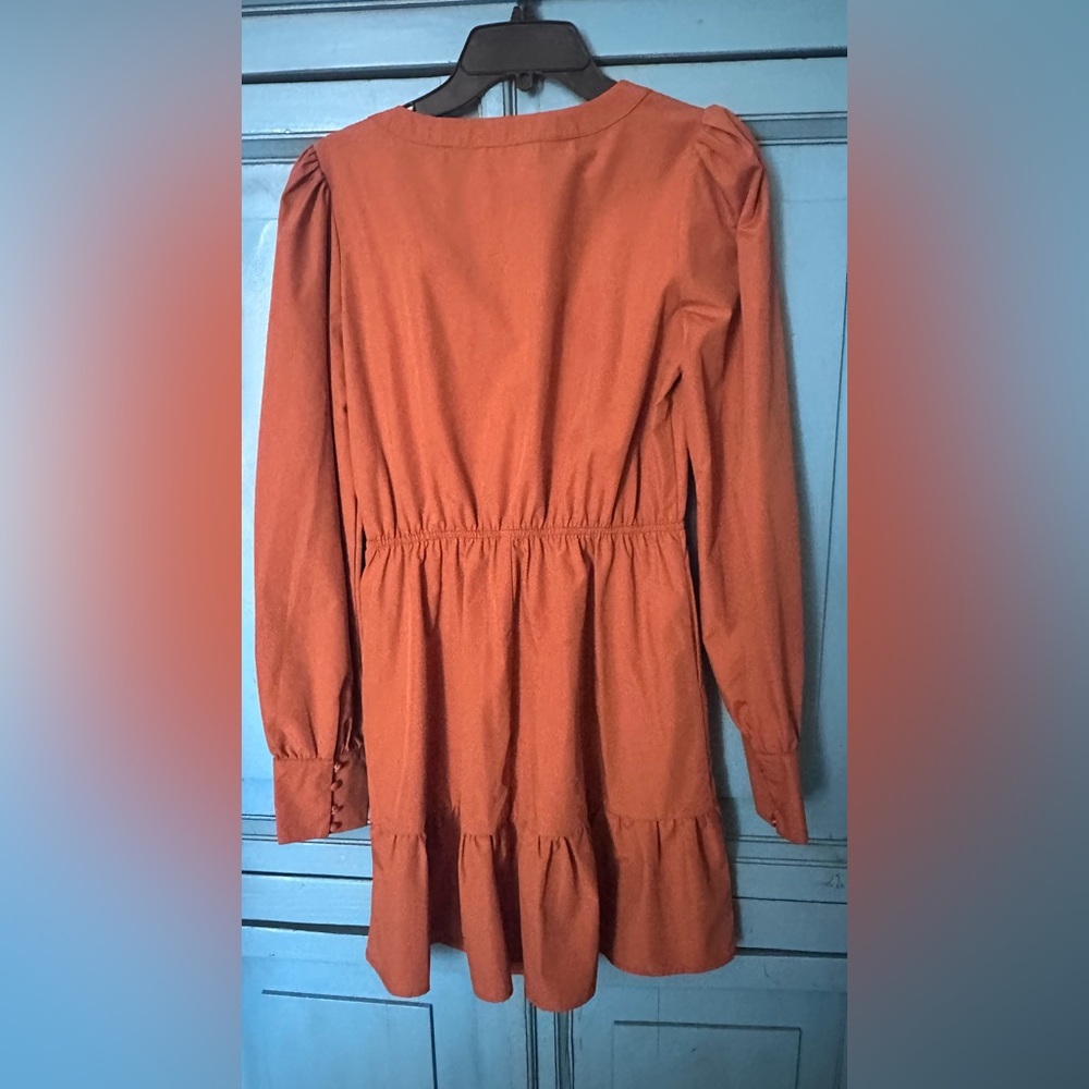 Ces Femme Rust Long Sleeve Dress - Picture 5 of 8